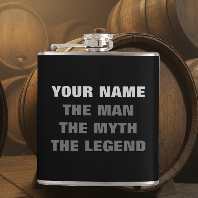 Cantil O homem mito a lenda | Frasco personalizado (legendary flask the man myth legend)