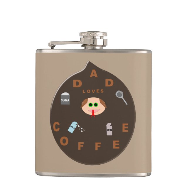 Cantil O Pai Engraçado Monstro Ama Flask De Café (Frente)
