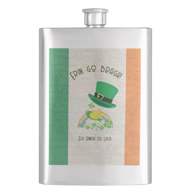 Cantil O voo sortudo do Shoemaker: Vinil Wrapped Flask (Frente)