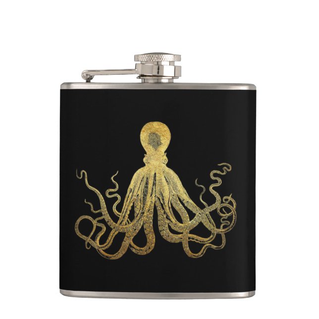 Cantil Octopus Dourado de Tinta Preta  Costeira Náutica (Frente)