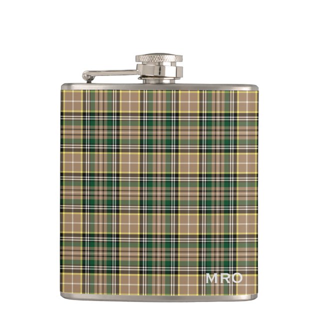 Cantil O'Farrell Tartan Monogramas Green e Tan Xadrez (Frente)
