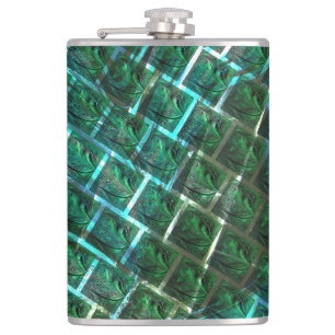 Cantil "Olhos enquadrados verdes", arranhões e grelha azu