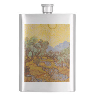 Cantil Oliveiras de Van Gogh Sol Amarelo Céu