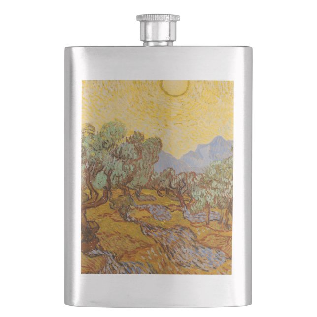 Cantil Oliveiras de Van Gogh Sol Amarelo Céu (Frente)