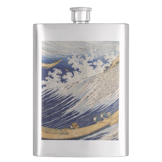 Cantil Ondas do Oceano de Hokusai Barcos no Mar (Frente)