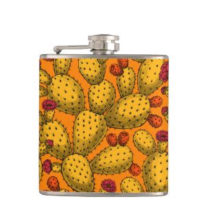 Cantil Opuntia florescente em amarelo