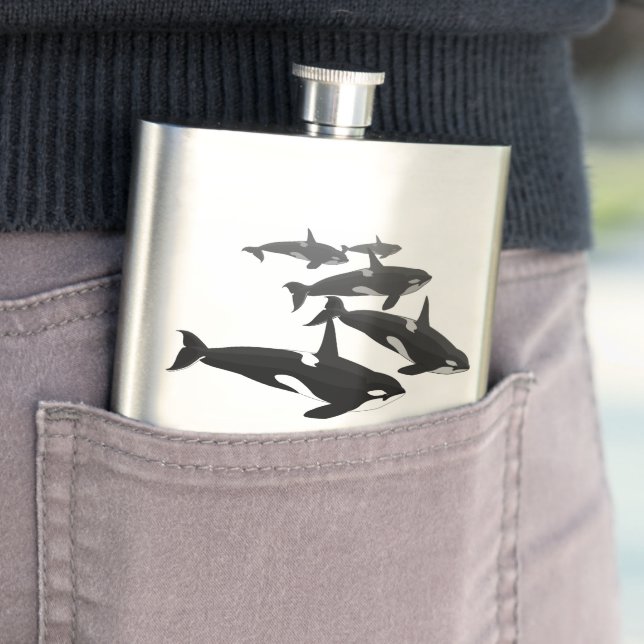 Cantil Orca Flask Custom Killer Whale Art Flask (In loco)