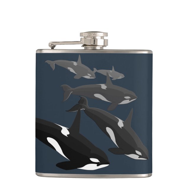 Cantil Orca Whale Art Flask Custom Orca Whale Flask (Frente)