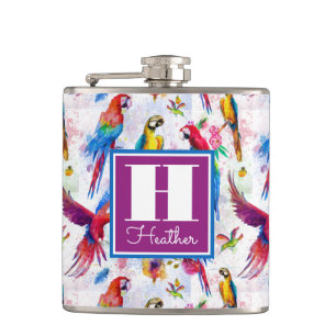 Cantil Os papagaios do estilo da aguarela   adicionam seu