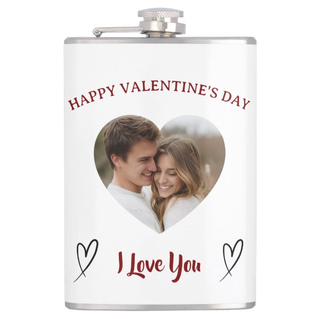 Cantil Our Love Custom Photo Valentine’s Day Flask (Frente)