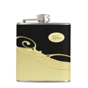 Cantil Ouro de luxo decorativo em ouro e preto, Monograma