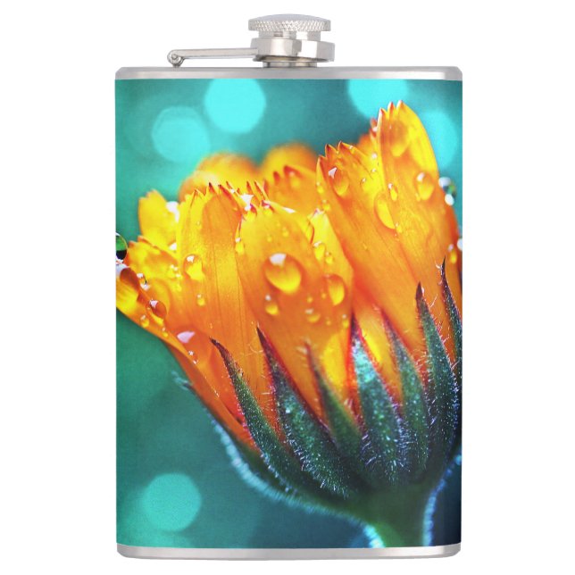 Cantil Ouro Marigold no Teal Bokeh (Frente)