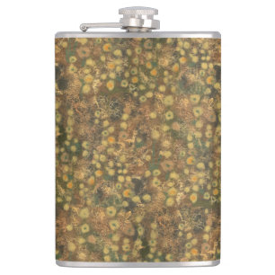 Cantil Ouro, padrão floral abstrato verde-azeitona