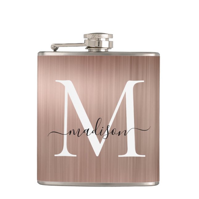 Cantil Ouro Rosa Pink Monograma Script Aço Inoxidable Met (Frente)