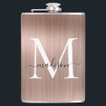 Cantil Ouro Rosa Rosa Monograma Feminino Aço Inoxidável M<br><div class="desc">Ouro Rosa Rosa Monograma Feminino Aço Inoxidável Metal Brusado Frasco</div>