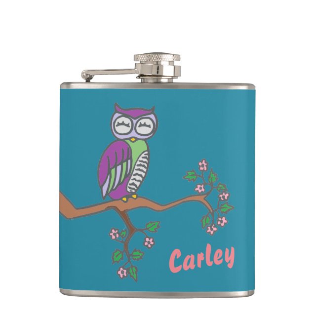 Cantil Owl Art Night Blue Personalizado (Frente)