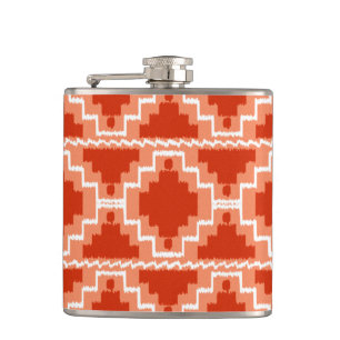 Cantil Padrão Azteca Ikat - Ferrugem, Laranja e branco