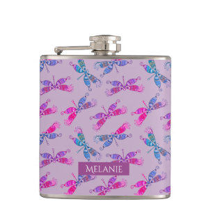 Cantil Padrão Azul Roxo bonito Dragonfly Personalizado