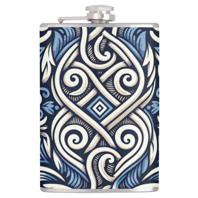 Cantil Padrão branco e azul grego moderno (Frente)