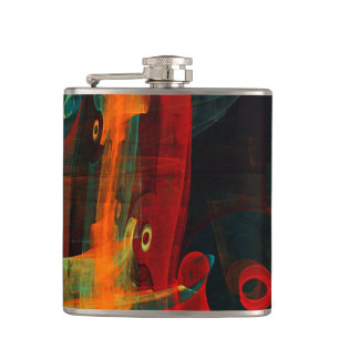 Cantil Padrão de Abstrato de Arte Moderno Vermelho Azul-L