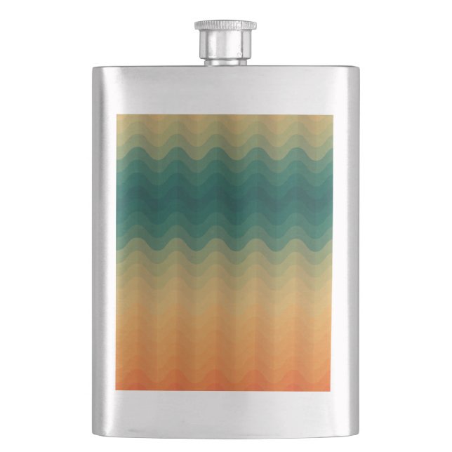 Cantil Padrão de Abstrato de Ondas Laranja e Verde (Frente)