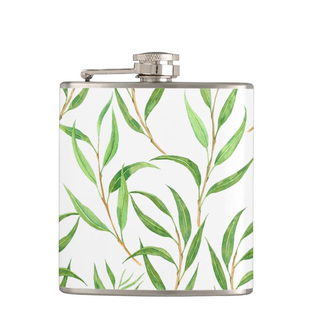 Cantil Padrão de aquarela Eucalyptus em branco (Frente)