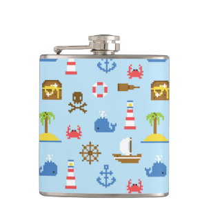 Cantil Padrão de Arte do Mar de Pixel