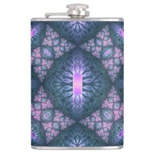 Cantil Padrão de Arte Fractal 3D Turquesa Roxo Rosa