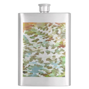 Cantil Padrão de Camuflagem Branco, Azul Bebê e Verde