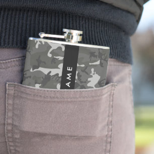 Cantil Padrão de Camuflagem Cinza, Seu nome, Personalize