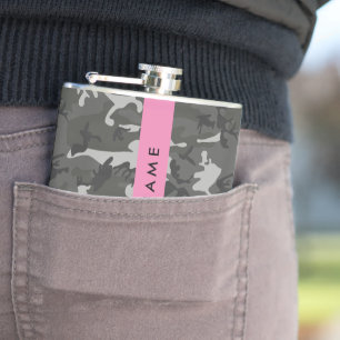 Cantil Padrão de Camuflagem Cinza, Seu nome, Personalize