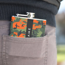 Cantil Padrão de Camuflagem Laranja, Seu nome, Personaliz