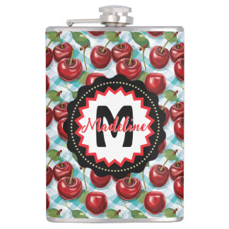 Cantil Padrão de cereja de Xadrez azul verificado persona