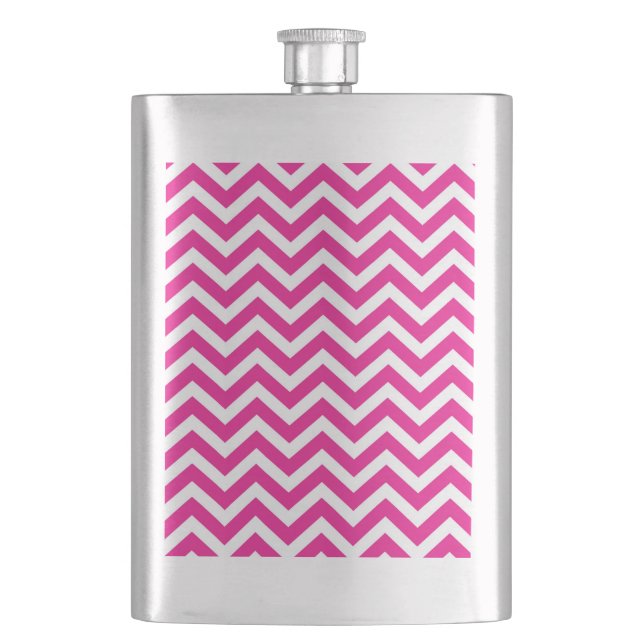 Cantil Padrão de Chevron Cor-de-Rosa e Branco (Frente)