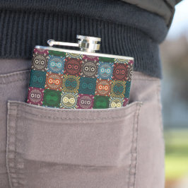 Cantil Padrão de Coruja Multicolorido