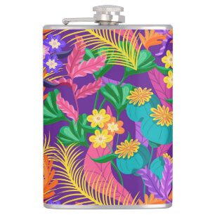 Cantil Padrão de design floral exótico colorido