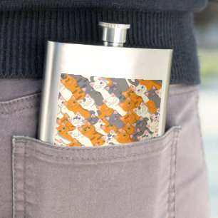 Cantil Padrão de diagonal do gato preto branco do Ginger