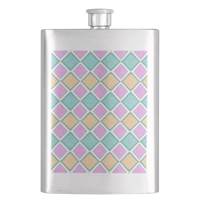 Cantil Padrão de Diamante Prisma Harlequim Pastel (Frente)