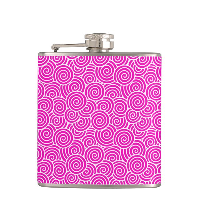 Cantil Padrão de espiral japonês - fuchsia rosa e branco (Frente)