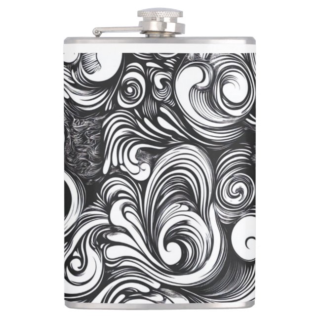 Cantil Padrão de espiral preto e branco (Frente)