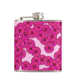 Cantil Padrão de flor Art Deco - magenta sobre rosa