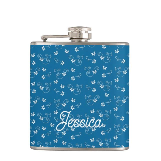Cantil Padrão de Flor Azul Bonito Personalizado (Frente)