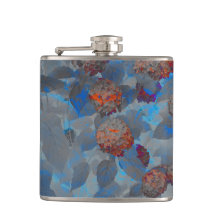 Padrão de flor de cor laranja azul arte digital