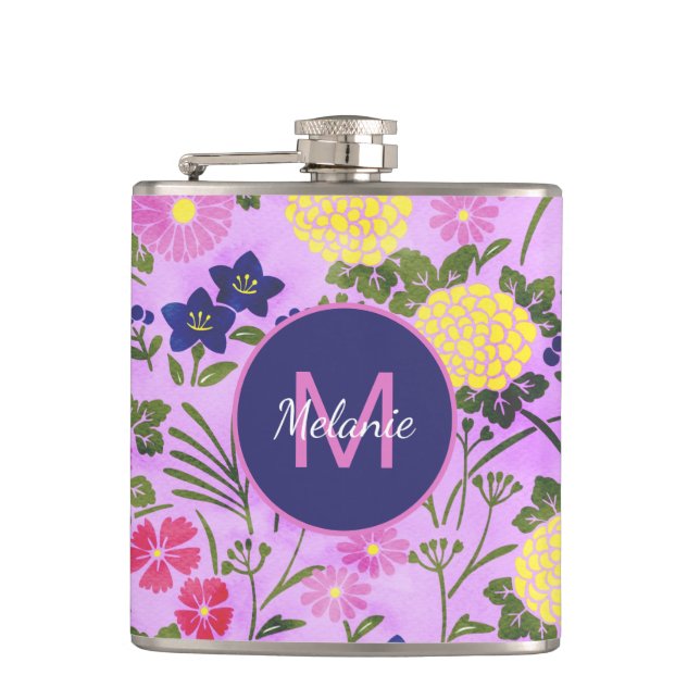 Cantil Padrão de Flor Vintage Roxa Personalizado (Frente)