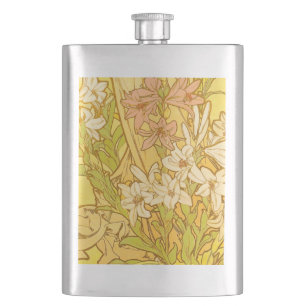Cantil Padrão de Flores de Lírio de Alphonse Mucha: Art N