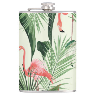 Cantil Padrão de Flores Exóticas Flamingo Rosa