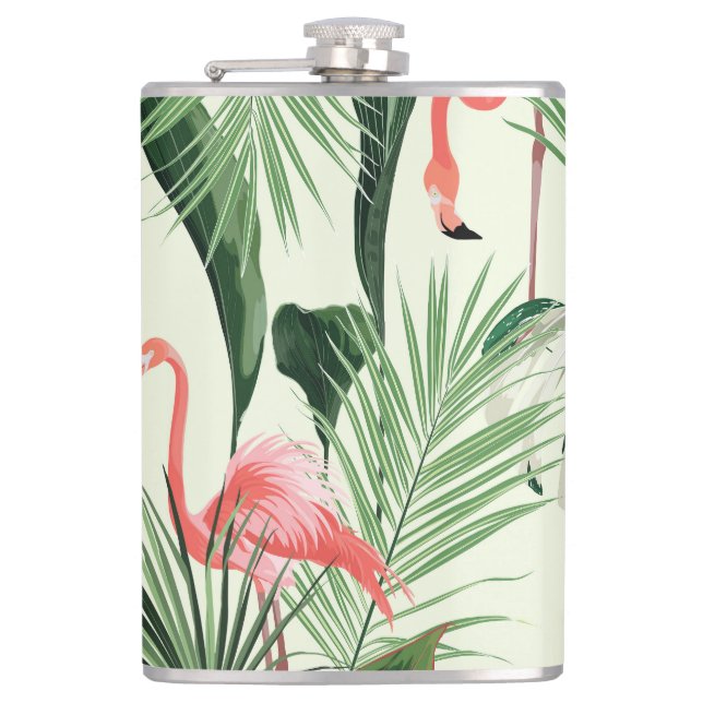 Cantil Padrão de Flores Exóticas Flamingo Rosa (Frente)