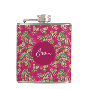 Cantil Padrão de Fruta de amora festiva, Fuchsia