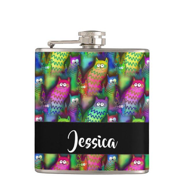 Cantil Padrão de gatos gradiente coloridos (Frente)