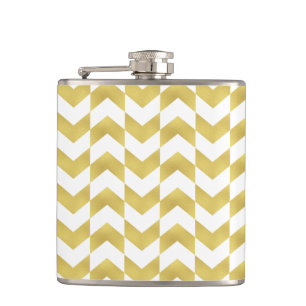 Cantil Padrão de Herringbone Dourado e Frasco branco